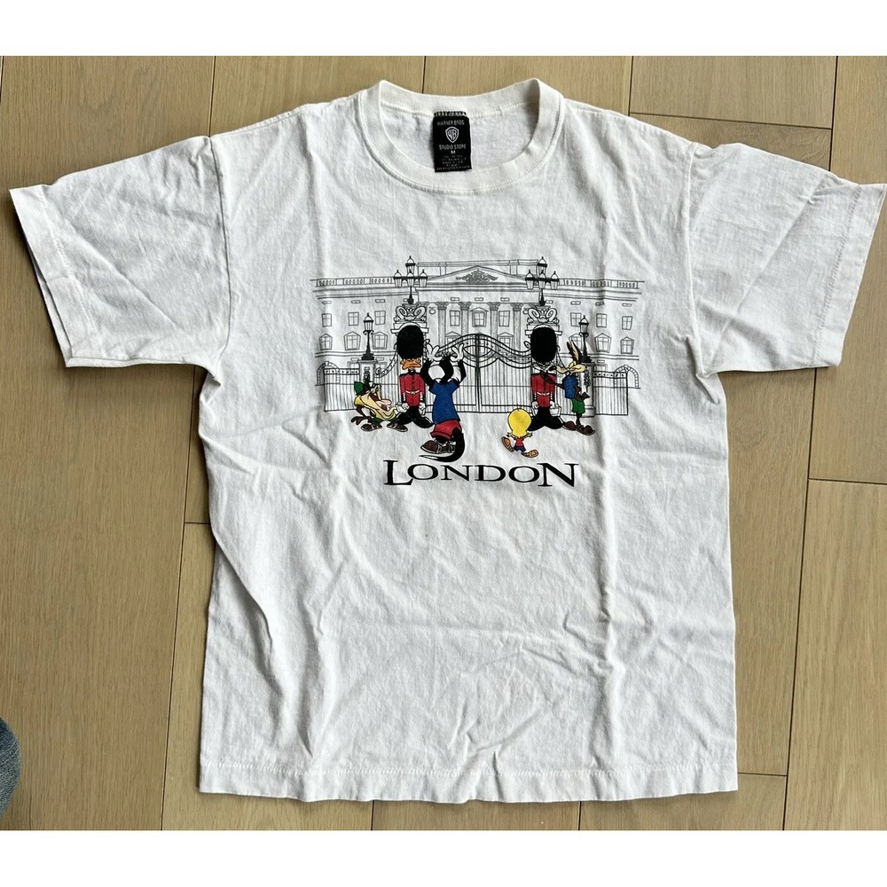 Vintage Warner Bros Shirt Adult M‎ White Studio Store London MiUSA TShirt